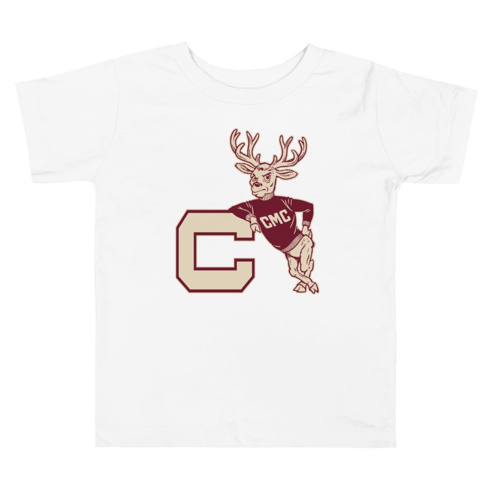 Claremont Mckenna Vintage Toddler T Shirt - 1950s Leanin' Stag Art Toddler Staple Tee - rivalryweek