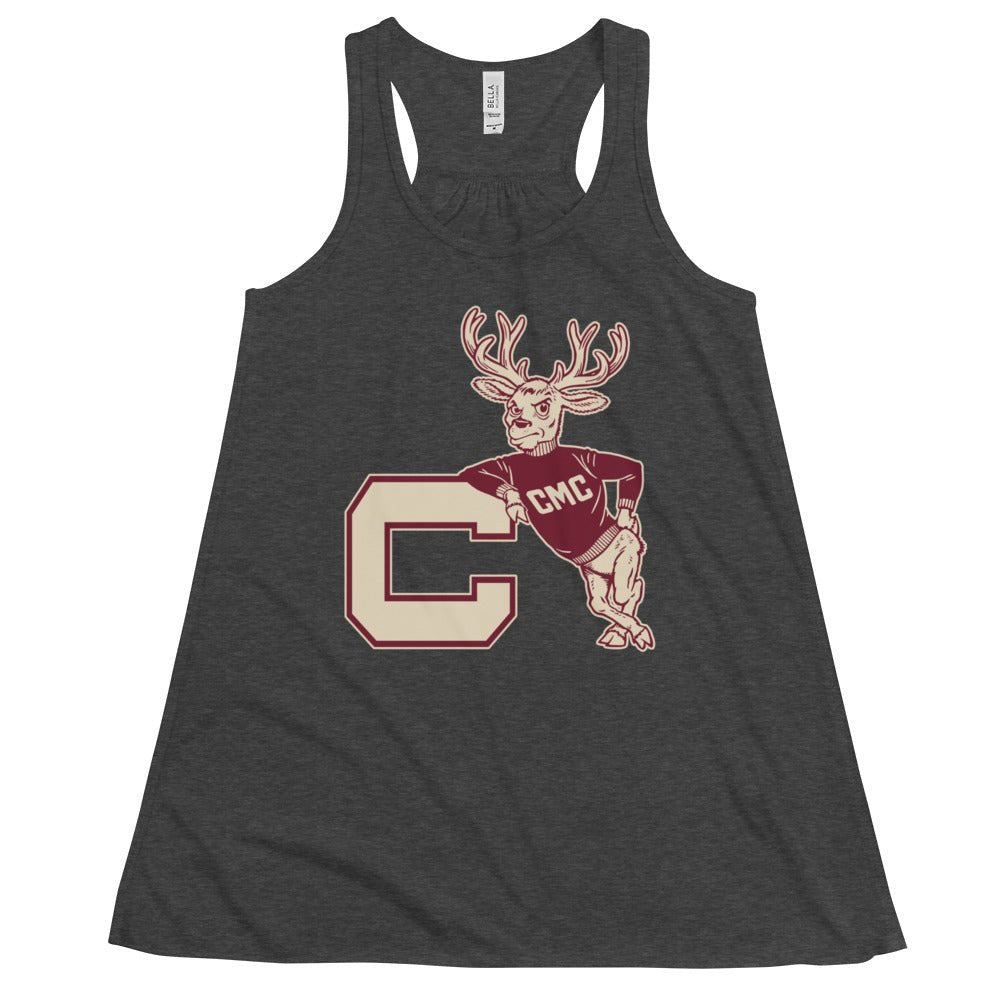 Claremont Mckenna Vintage Women's Flowy Tank Top - 1950s Leanin' Stag Art W Tank Top - rivalryweek