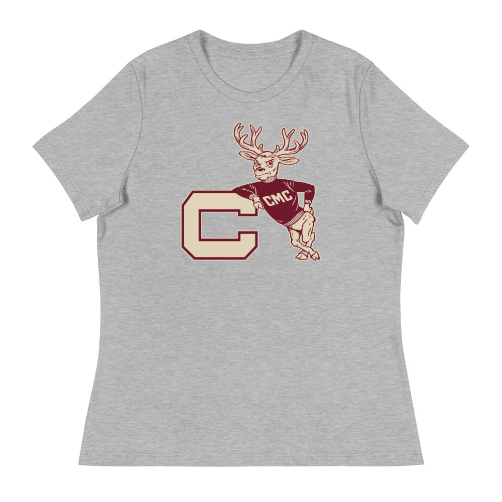 Claremont Mckenna Vintage Women's Relaxed Shirt - 1950s Leanin' Stag Art W Relaxed T Shirt - rivalryweek