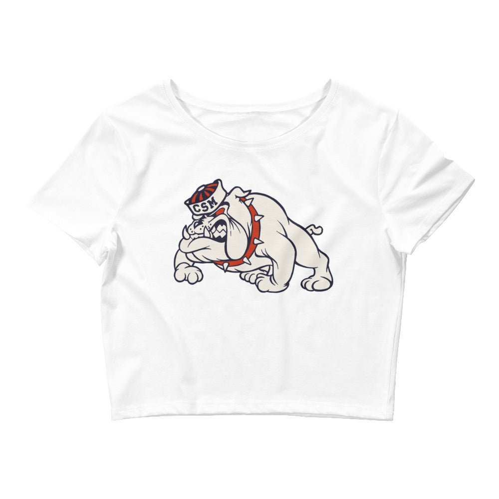 College of San Mateo Bulldog Crop Top - 1950s Vintage Sailor Hat Mascot Art Crop Top - rivalryweek