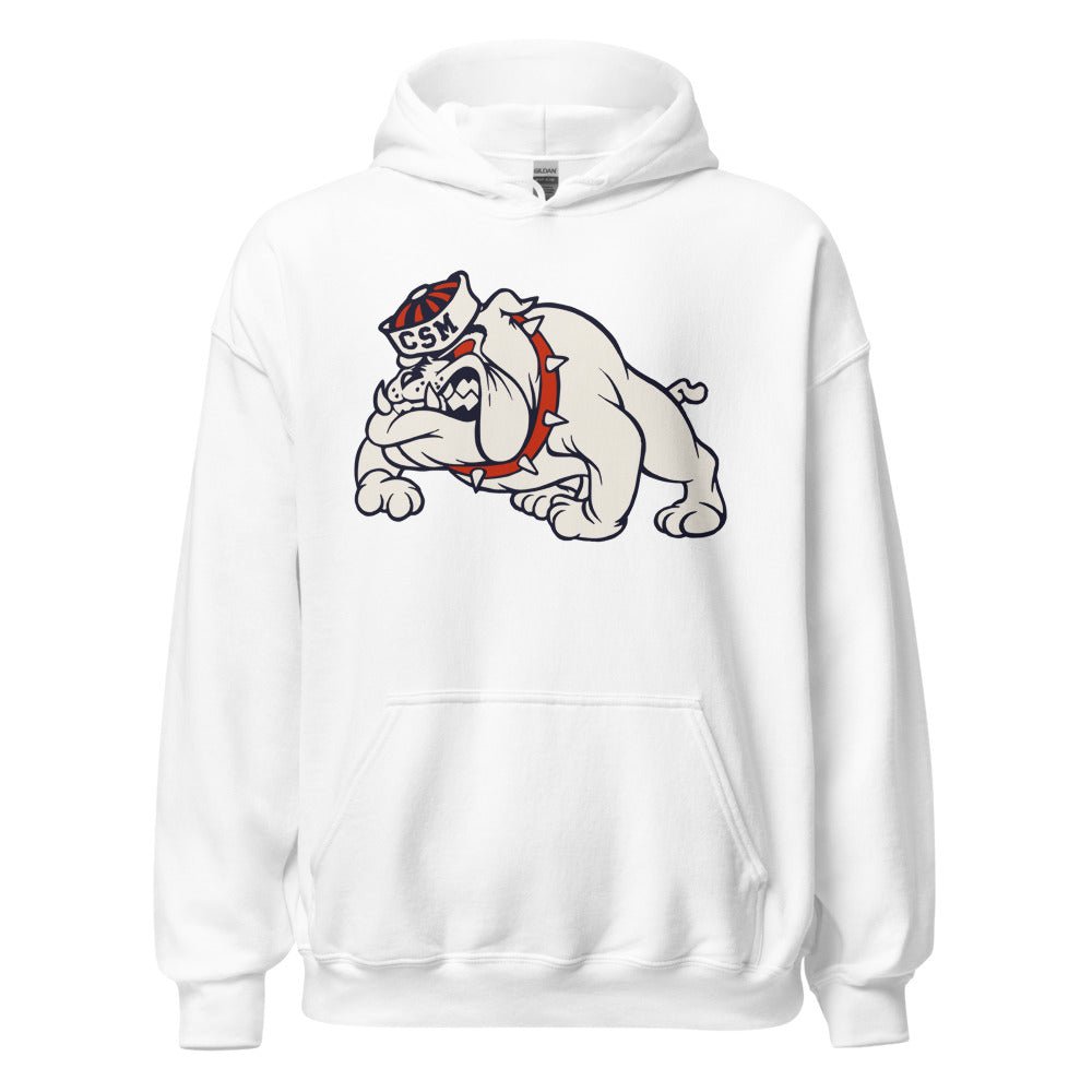 College of San Mateo Bulldog Hoodie - 1950s Vintage Sailor Hat Mascot Art Hoodie - rivalryweek