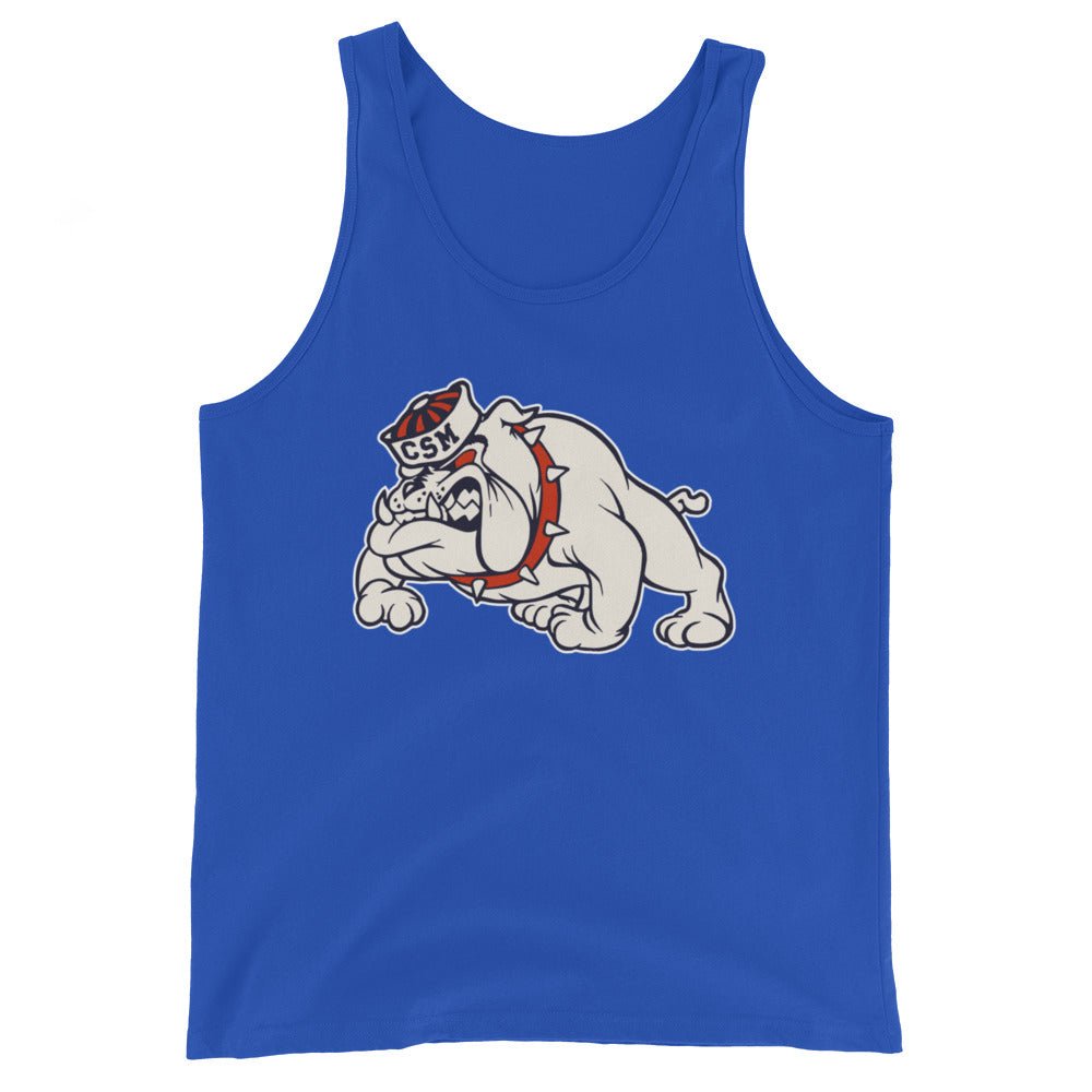 College of San Mateo Bulldog Men's Tank Top - 1950s Vintage Sailor Hat Mascot Art Mens Tank Top - rivalryweek