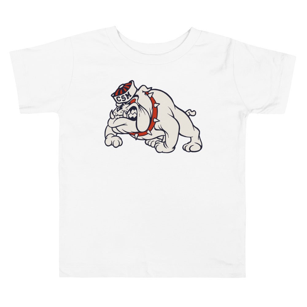 College of San Mateo Bulldog Toddler T Shirt - 1950s Vintage Sailor Hat Mascot Art Toddler Staple Tee - rivalryweek