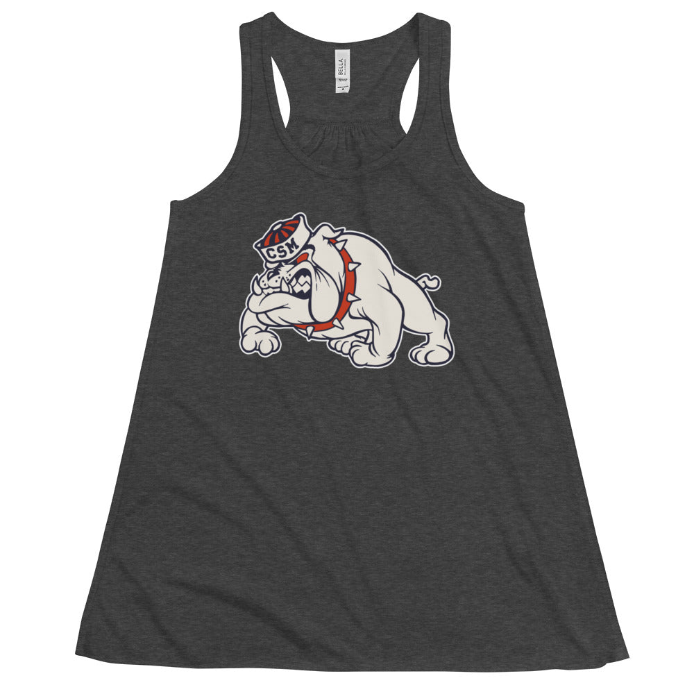 College of San Mateo Bulldog Women's Flowy Tank Top - 1950s Vintage Sailor Hat Mascot Art W Tank Top - rivalryweek