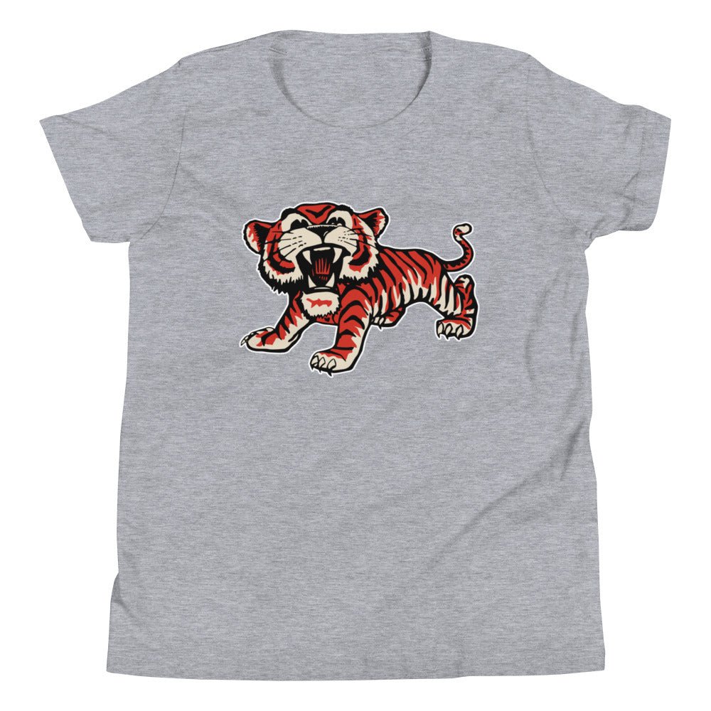 Colorado Collage Vintage Kids Youth Shirt - 1950s Roaring Tiger Art Youth Staple Tee - rivalryweek
