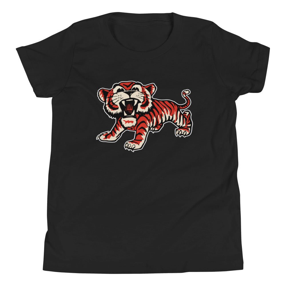 Colorado Collage Vintage Kids Youth Shirt - 1950s Roaring Tiger Art Youth Staple Tee - rivalryweek