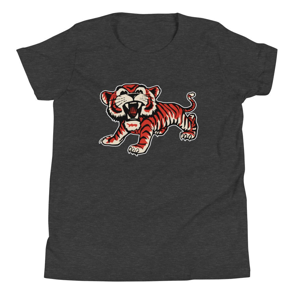Colorado Collage Vintage Kids Youth Shirt - 1950s Roaring Tiger Art Youth Staple Tee - rivalryweek