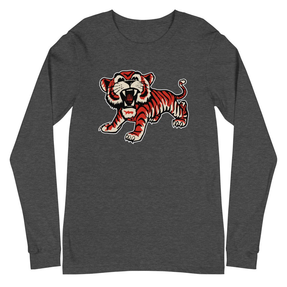 Colorado Collage Vintage Long Sleeve Shirt - 1950s Roaring Tiger Art Long Sleeve Shirt - rivalryweek