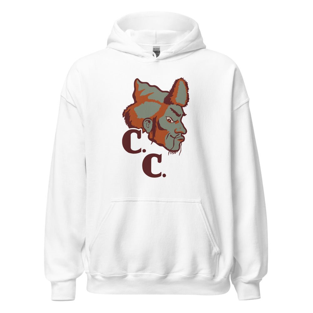 Compton College Vintage Hoodie - 1950s C.C. Tartars Art Hoodie - rivalryweek