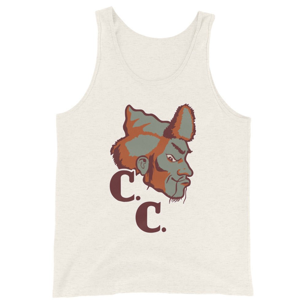 Compton College Vintage Men's Tank Top - 1950s C.C. Tartars Art Mens Tank Top - rivalryweek