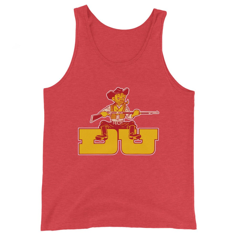 Denver University Vintage Mascot Men's Tank Top - 1950s Tired Pioneer Art Mens Tank Top - Rivalry Week