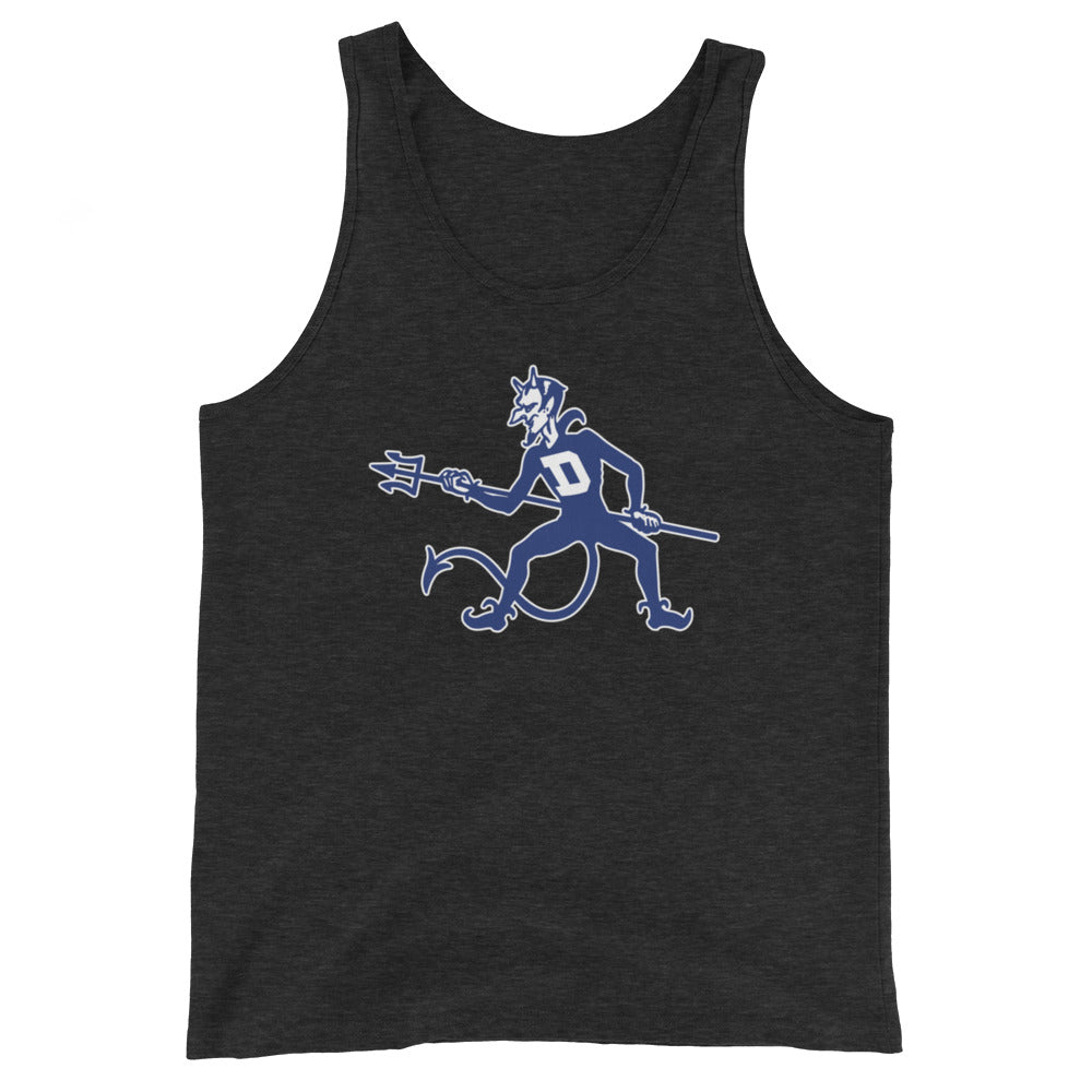 Duke Vintage Men's Tank Top - 1940s Blue Devil Mascot On Guard Art Mens Tank Top - rivalryweek