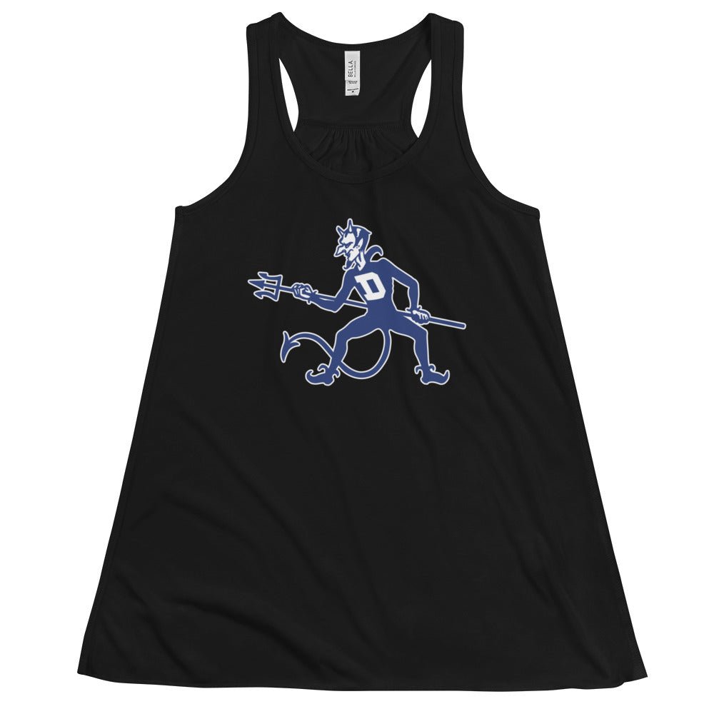 Duke Vintage Women's Flowy Tank Top - 1940s Blue Devil Mascot On Guard Art W Tank Top - rivalryweek