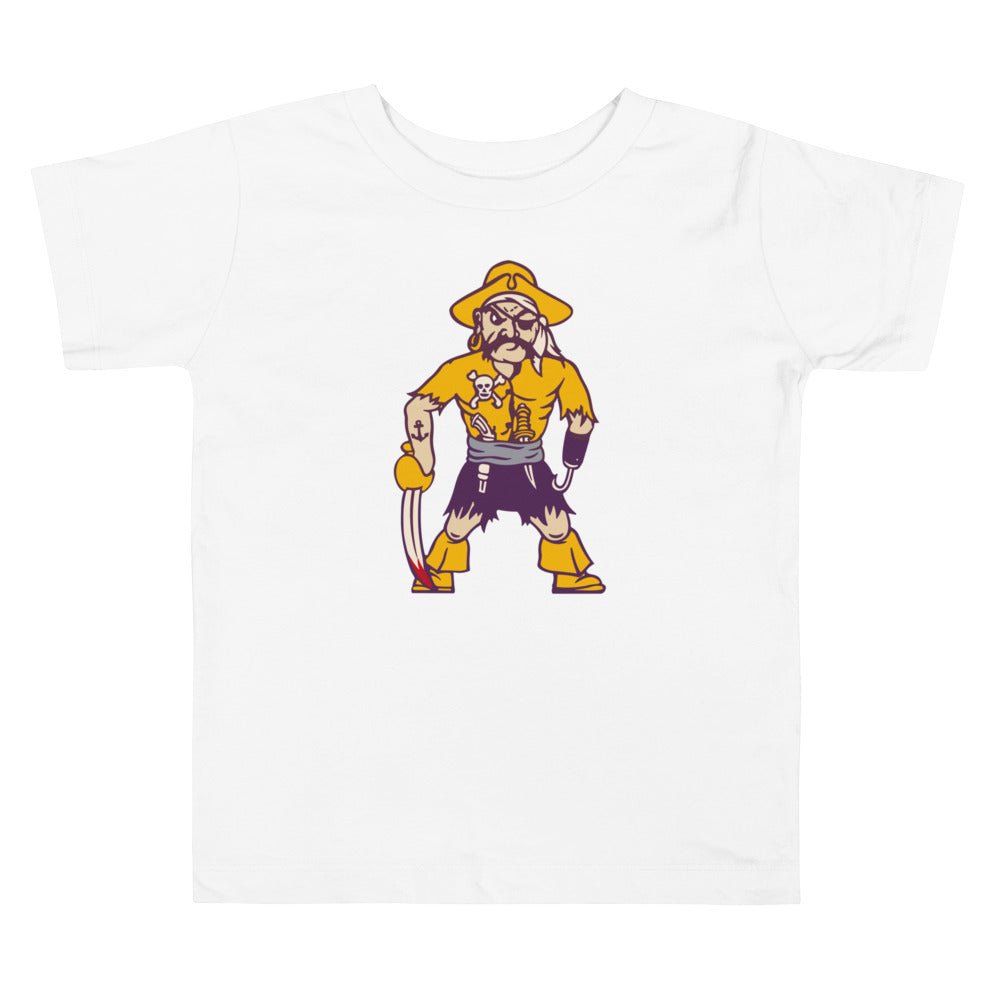 ECU Vintage Mascot Toddler T Shirt - 1950s Purple Pirate Art Toddler Staple Tee - Rivalry Week