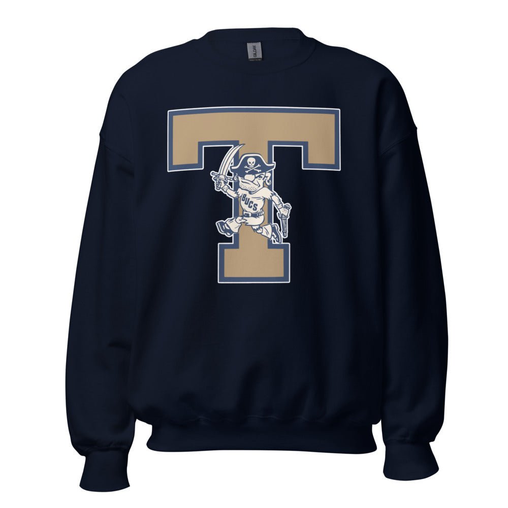 ETSU Vintage Crew Neck Sweatshirt - 1950s Buccaneer Block T Art Sweatshirt - Rivalry Week