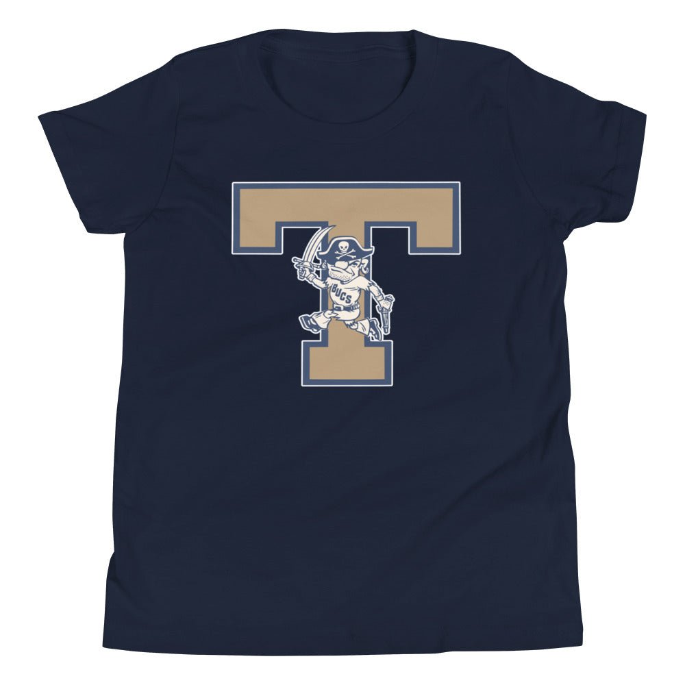 ETSU Vintage Kids Youth Shirt - 1950s Buccaneer Block T Art Youth Staple Tee - Rivalry Week