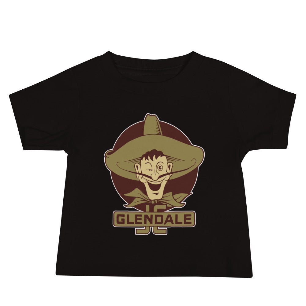 Glendale Community College Vintage Baby T Shirt - 1930s Big Head Vaquero Art Baby Staple Tee - rivalryweek