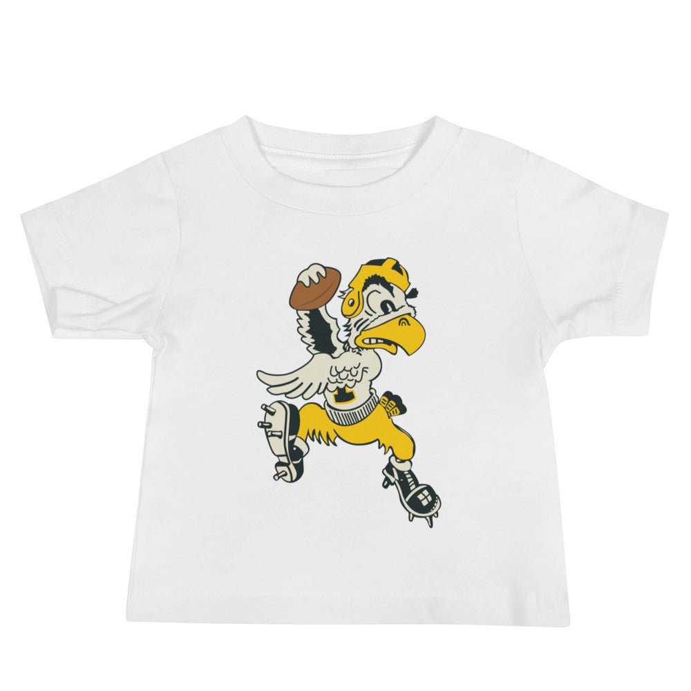 Iowa Football Vintage Baby T Shirt - 1949 Hawkeye Spike Art Baby Staple Tee - rivalryweek