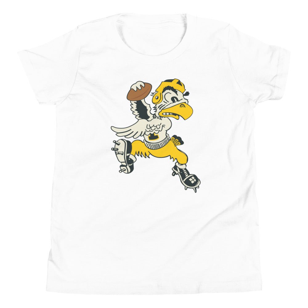 Iowa Football Vintage Kids Youth Shirt - 1949 Hawkeye Spike Art Youth Staple Tee - rivalryweek