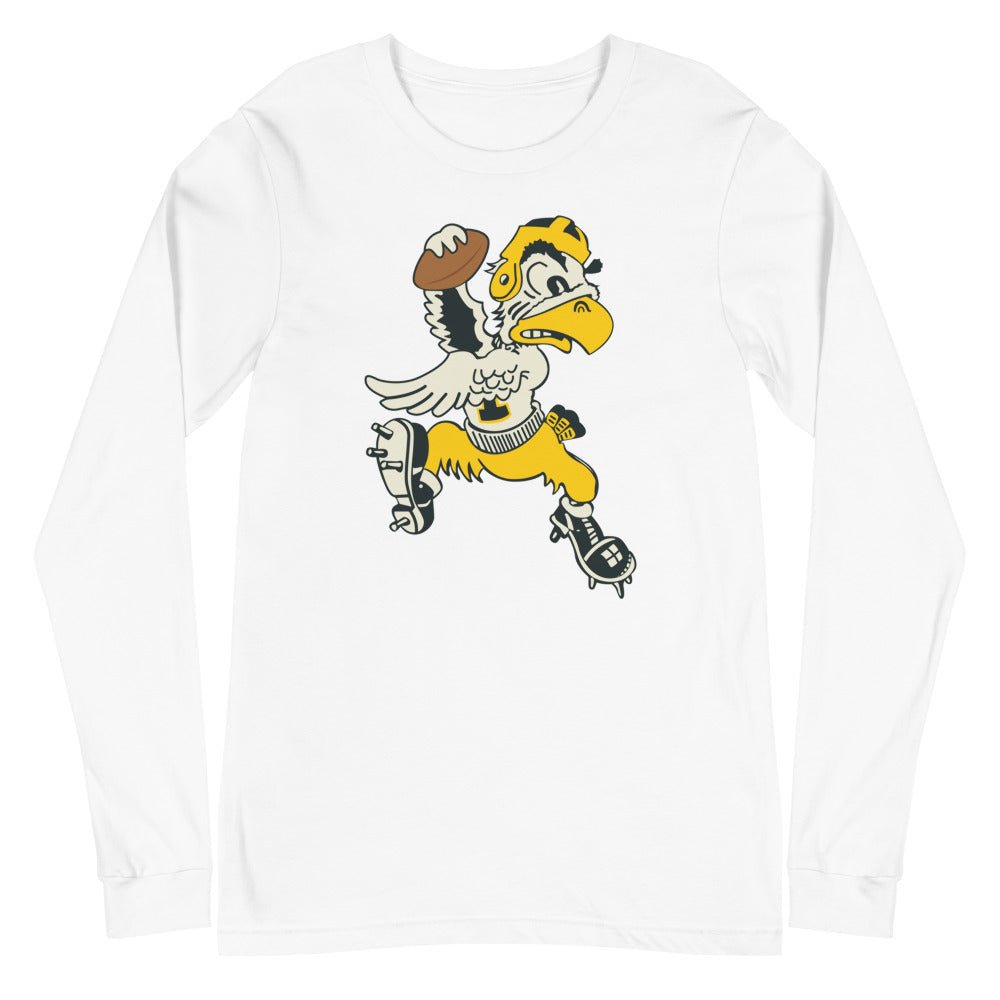 Iowa Football Vintage Long Sleeve Shirt - 1949 Hawkeye Spike Art Long Sleeve Shirt - rivalryweek