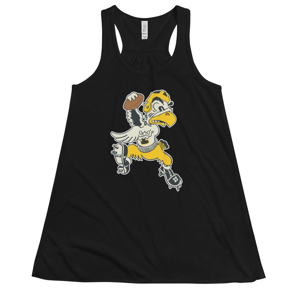 Iowa Football Vintage Women's Flowy Tank Top - 1949 Hawkeye Spike Art W Tank Top - rivalryweek