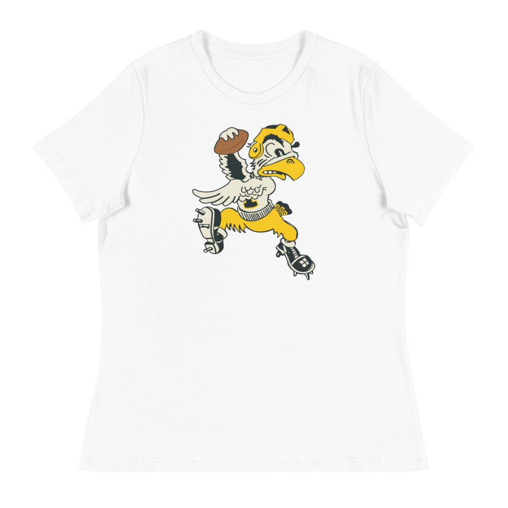 Iowa Football Vintage Women's Relaxed Shirt - 1949 Hawkeye Spike Art W Relaxed T Shirt - rivalryweek