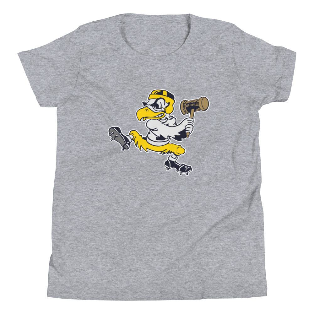 Iowa Hawkeye Vintage Kids Youth Shirt - 1949 State Sledgehammer Art Youth Staple Tee - rivalryweek