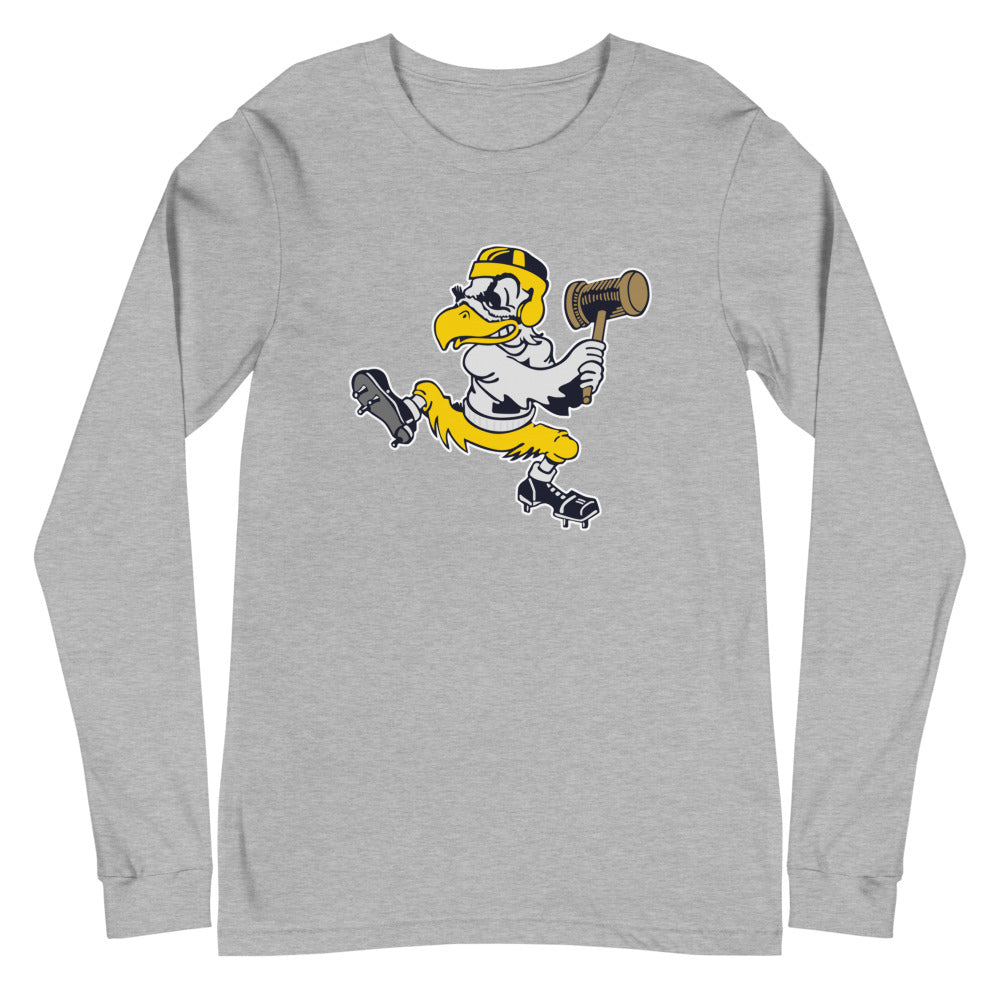 Iowa Hawkeye Vintage Long Sleeve Shirt - 1949 State Sledgehammer Art Long Sleeve Shirt - rivalryweek