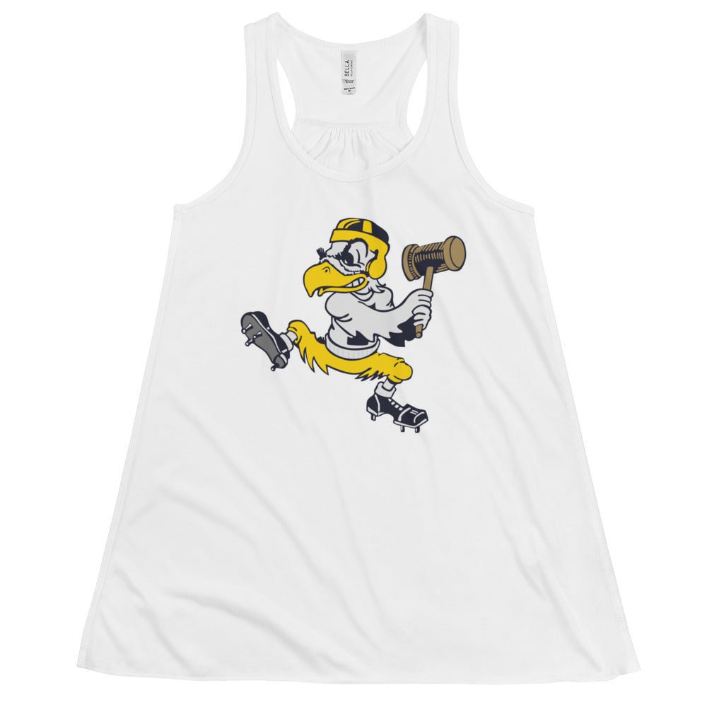 Iowa Hawkeye Vintage Women's Flowy Tank Top - 1949 State Sledgehammer Art W Tank Top - rivalryweek