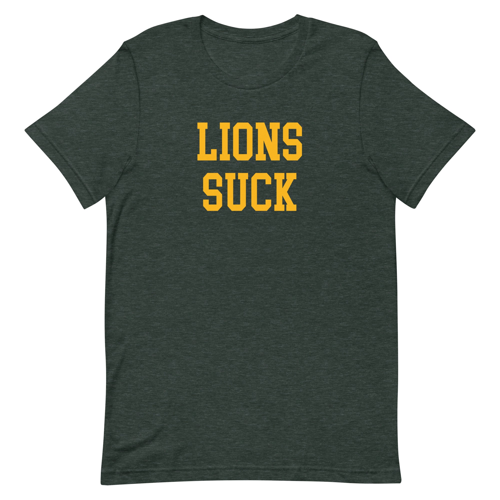 Lions Suck Shirt - Packers Rivalry Shirt Heather Green - rivalryweek