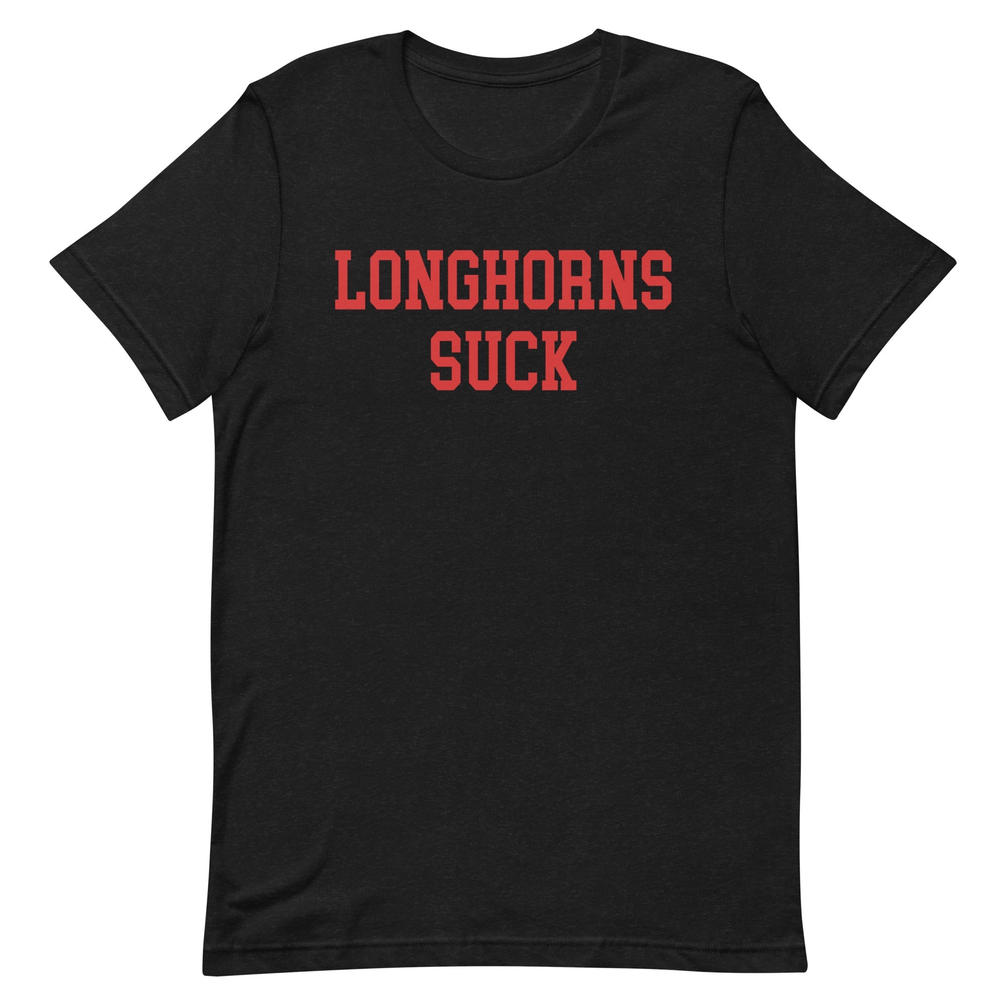 Longhorns Suck Texas Tech Rivalry T Shirt Heather Black Shirt - rivalryweek