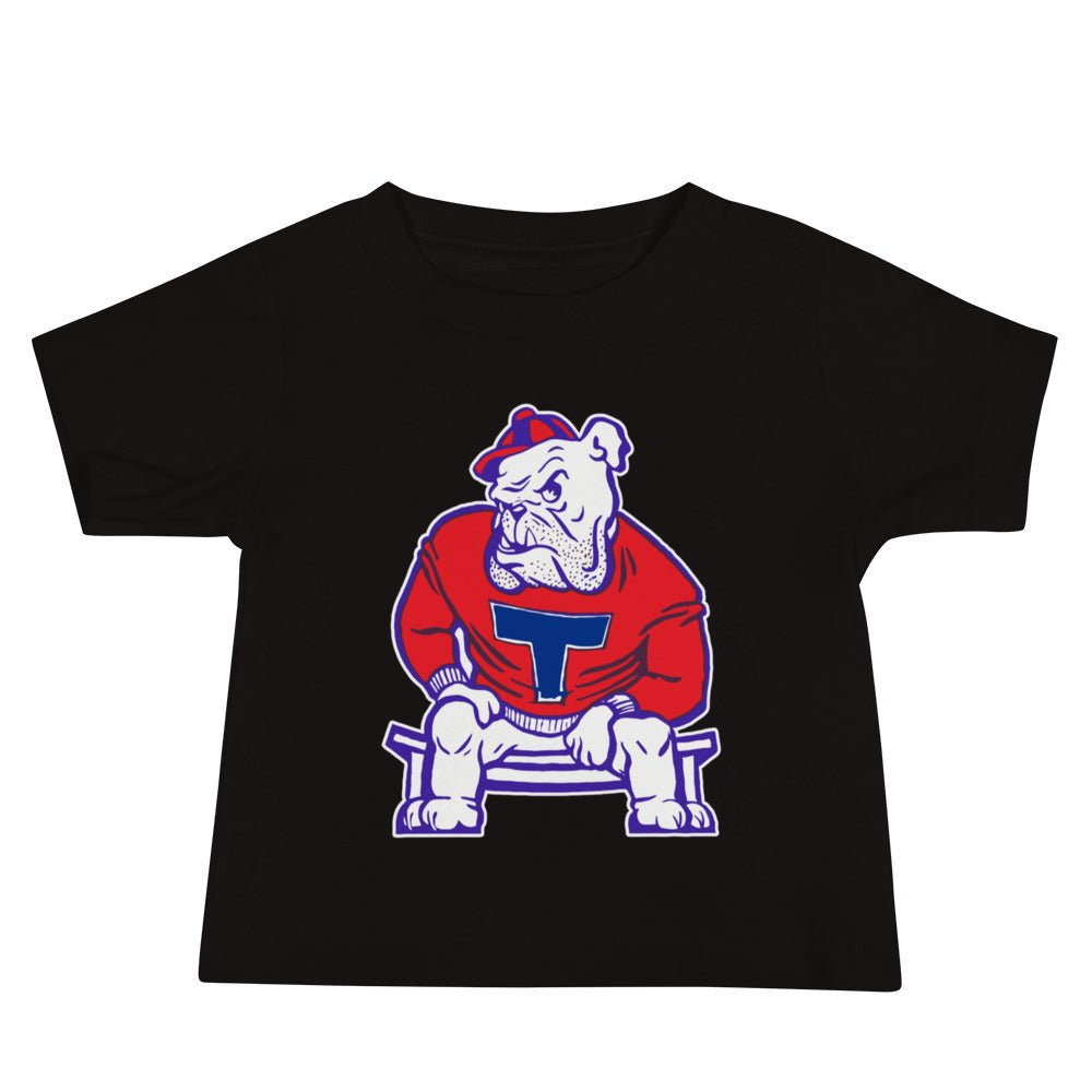 Louisana Tech Vintage Baby T Shirt - 1950s Bulldog Bench Art Baby Staple Tee - rivalryweek