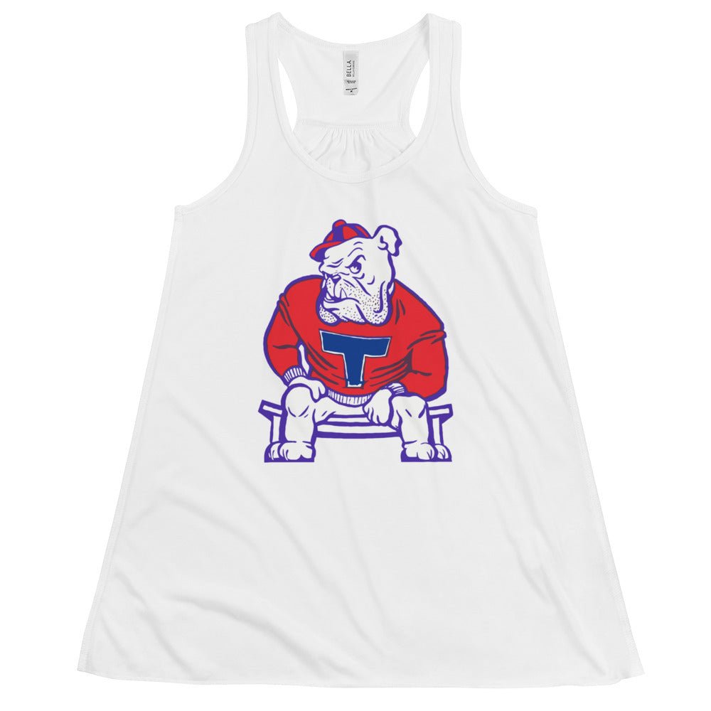 Louisana Tech Vintage Women's Flowy Tank Top - 1950s Bulldog Bench Art W Tank Top - rivalryweek