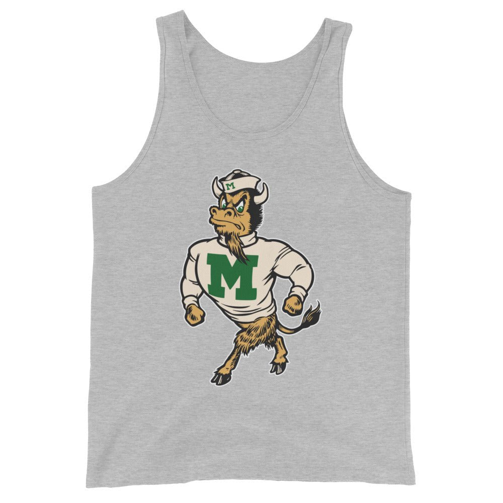 Marshall University Vintage Mascot Men's Tank Top - 1950s Strutting Bison Art Mens Tank Top - Rivalry Week