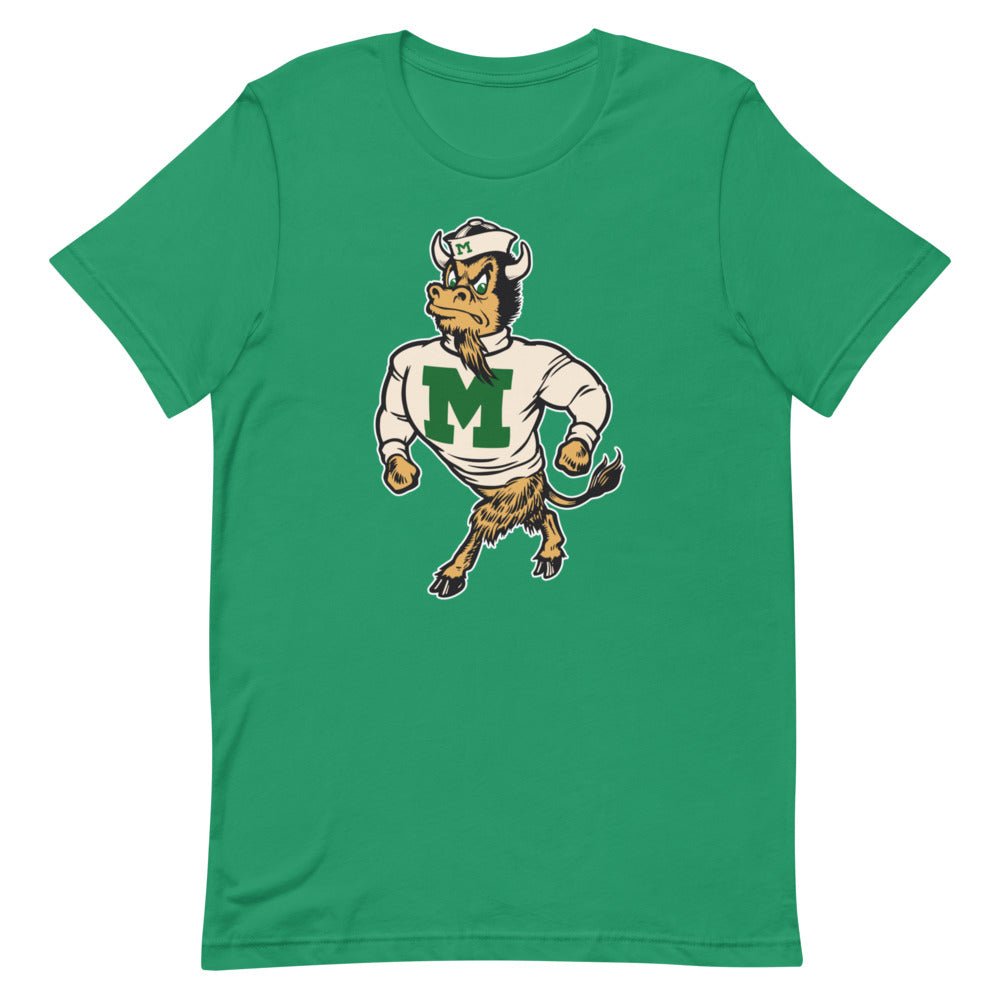 Marshall University Vintage Mascot Shirt - 1950s Strutting Bison Art Shirt - Rivalry Week