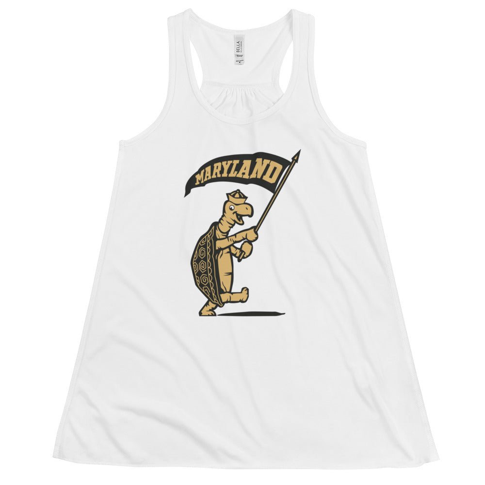 Maryland Vintage Women's Flowy Tank Top - 1930s Flag Toting Turtle Art W Tank Top - rivalryweek