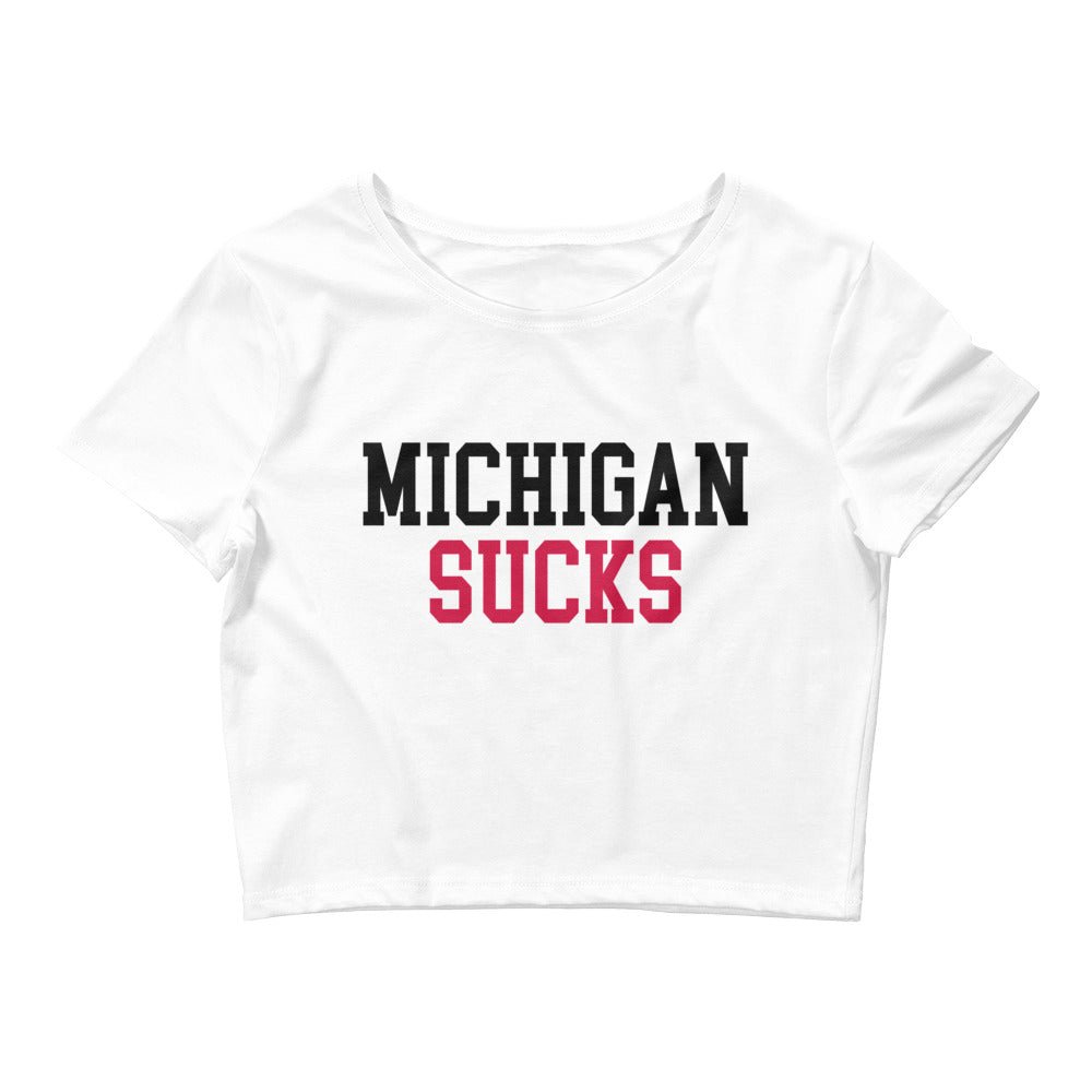 Michigan Sucks Ohio State Rivalry Crop Top - Two Tone Crop Top - rivalryweek