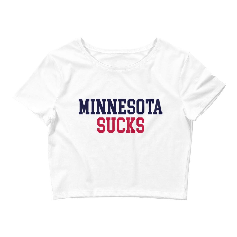 Minnesota Sucks Wisconsin White Crop Tops Crop Top - rivalryweek