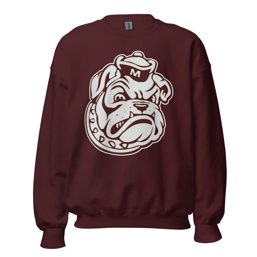 Mississippi State Vintage Mascot Crew Neck Sweatshirt - 1950s Sailor Bulldog Art Sweatshirt - rivalryweek