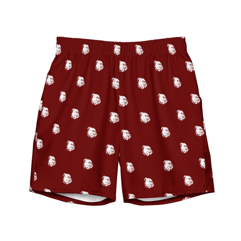 Mississippi State Vintage Swim Trunks - 1950s Big Bad Bulldog Maroon Pattern Swim Trunks - Rivalry Week