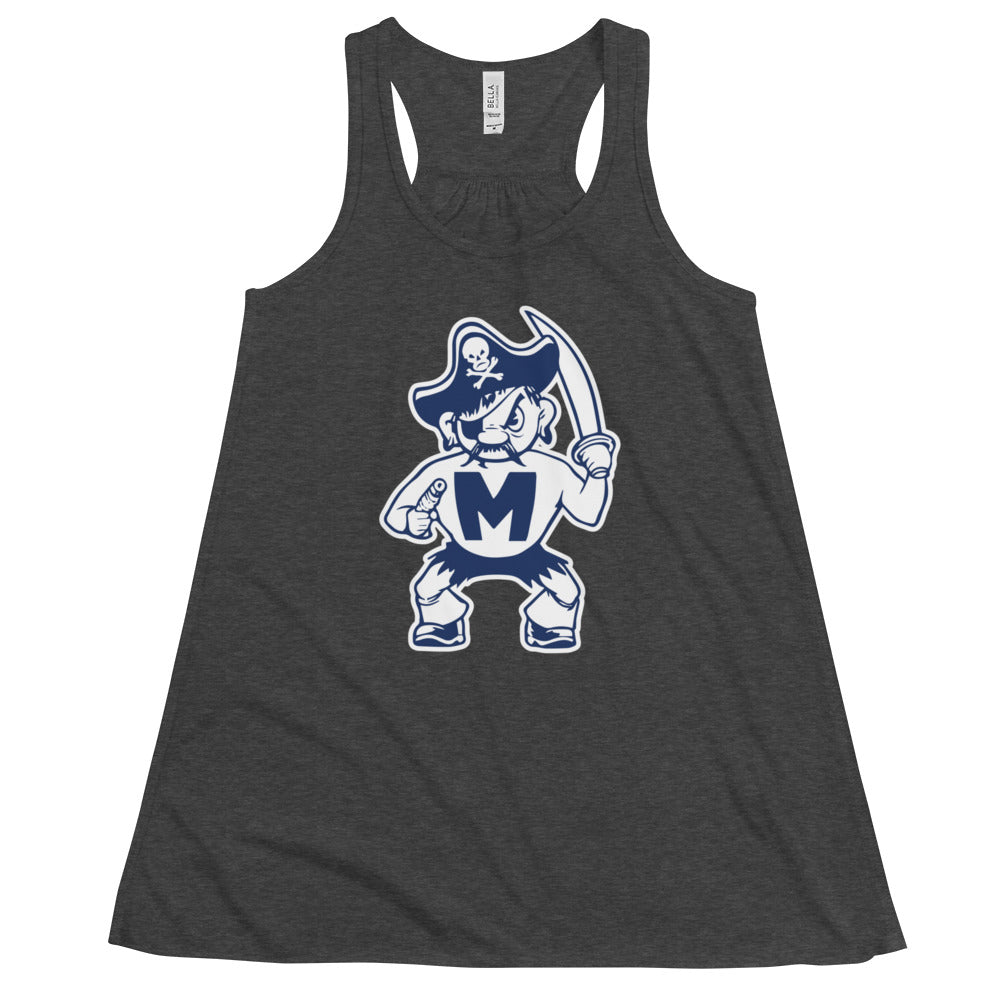 Modesto Junior College Women's Flowy Tank Top - 1950s Vintage Pirate Mascot Art W Tank Top - rivalryweek