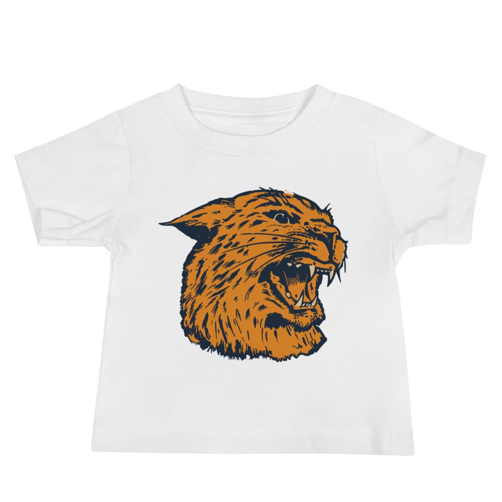 Montana State Vintage Baby T Shirt - 1940s Roaring Wildcat Art Baby Staple Tee - Rivalry Week