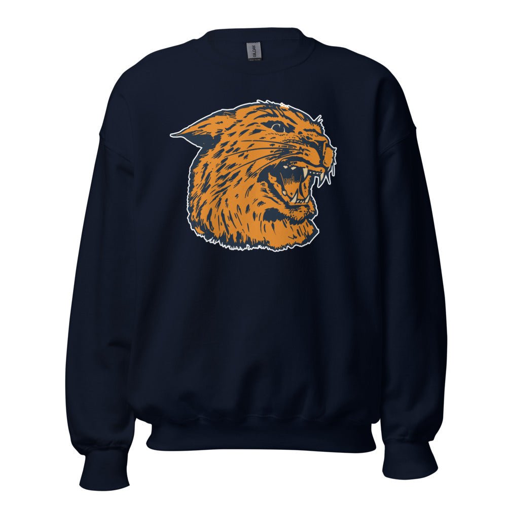 Montana State Vintage Crew Neck Sweatshirt - 1940s Roaring Wildcat Art Sweatshirt - Rivalry Week