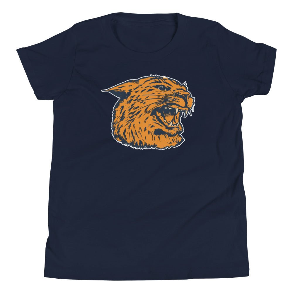 Montana State Vintage Kids Youth Shirt - 1940s Roaring Wildcat Art Youth Staple Tee - Rivalry Week