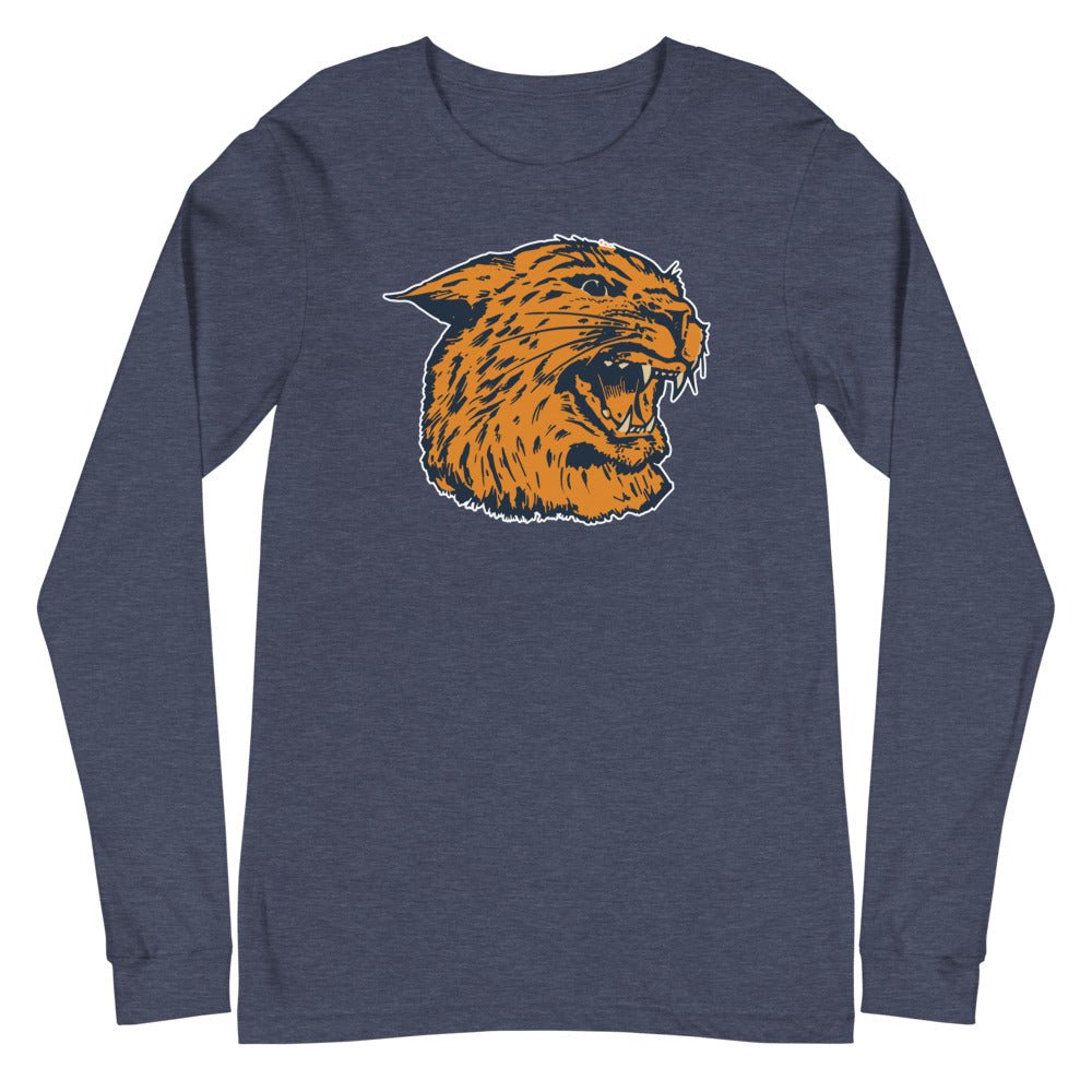 Montana State Vintage Long Sleeve Shirt - 1940s Roaring Wildcat Art Long Sleeve Shirt - Rivalry Week