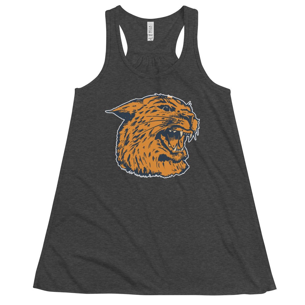 Montana State Vintage Women's Flowy Tank Top - 1940s Roaring Wildcat Art W Tank Top - Rivalry Week