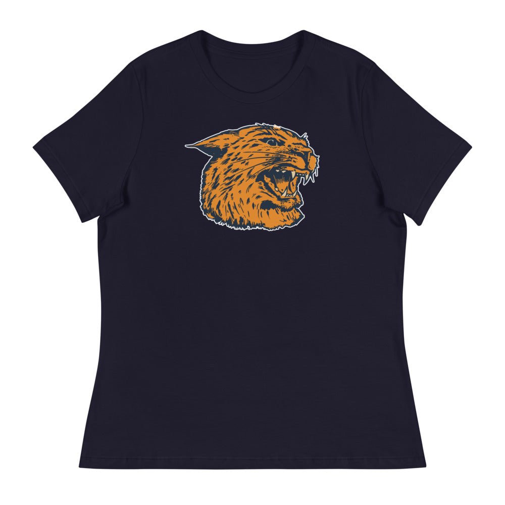 Montana State Vintage Women's Relaxed Shirt - 1940s Roaring Wildcat Art W Relaxed T Shirt - Rivalry Week