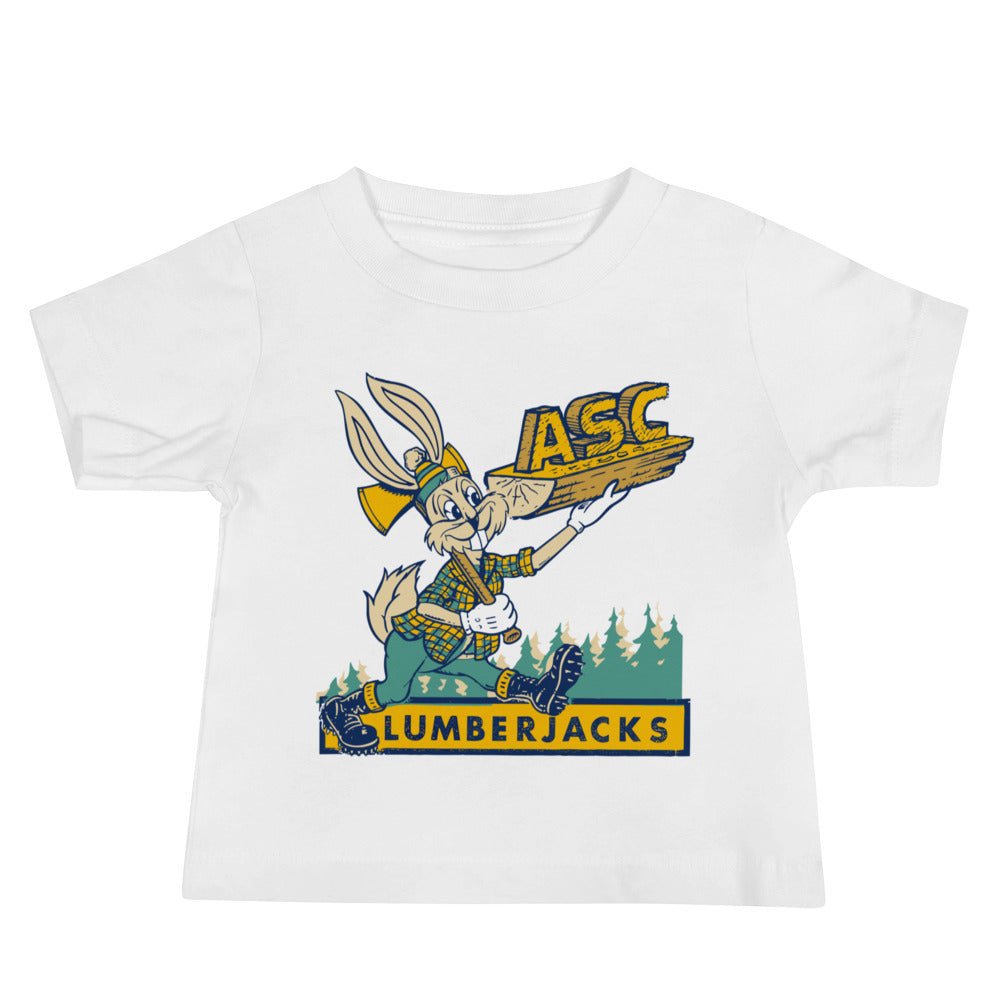 Northern Arizona Vintage Baby T Shirt - 1950s Lumberjack Rabbit Art Baby Staple Tee - Rivalry Week