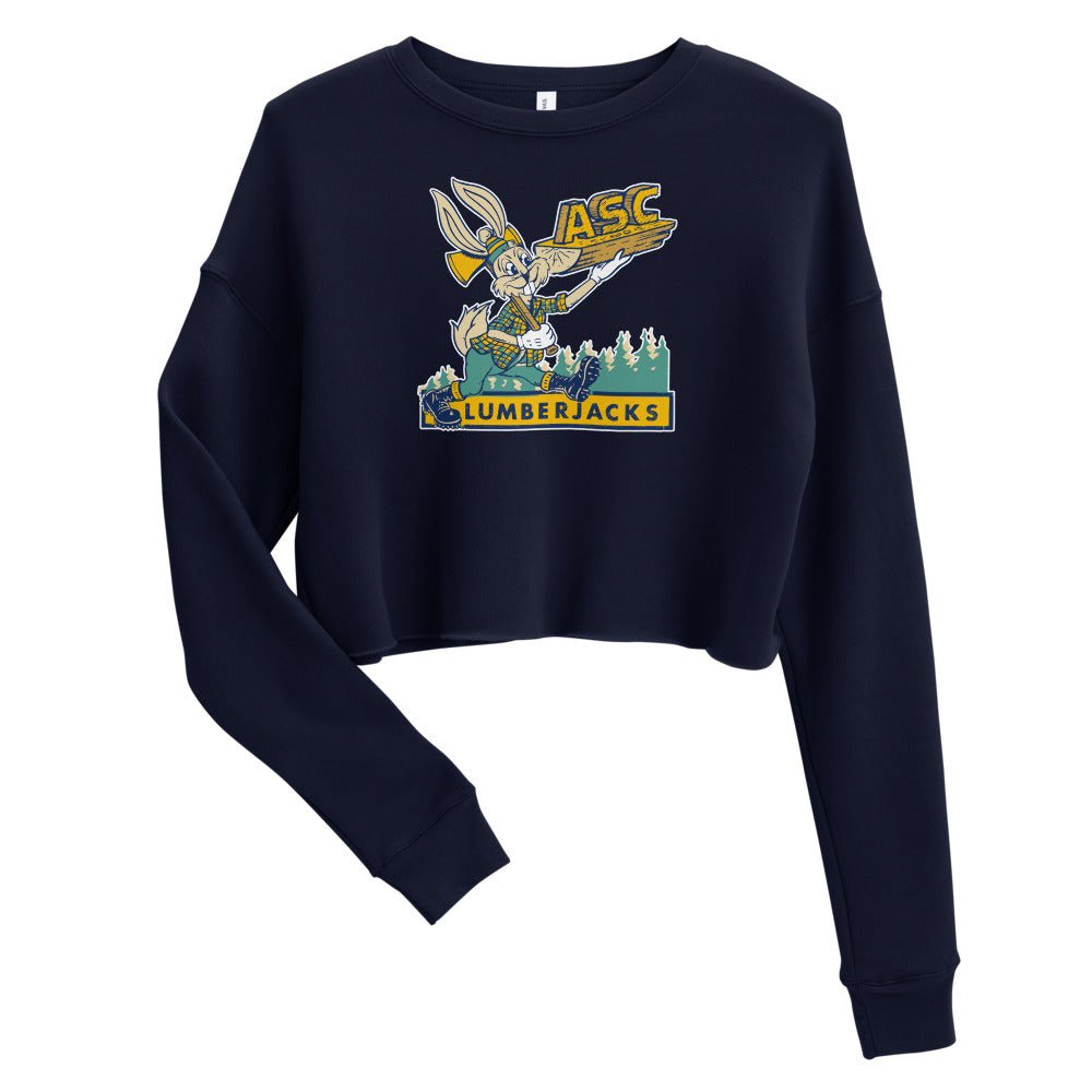 Northern Arizona Vintage Women's Cropped Sweatshirt - 1950s Lumberjack Rabbit Art Cropped Sweatshirt - Rivalry Week