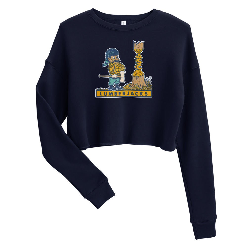 Northern Arizona Women's Cropped Sweatshirt - 1950s Vintage Lumberjack Art Cropped Sweatshirt - Rivalry Week